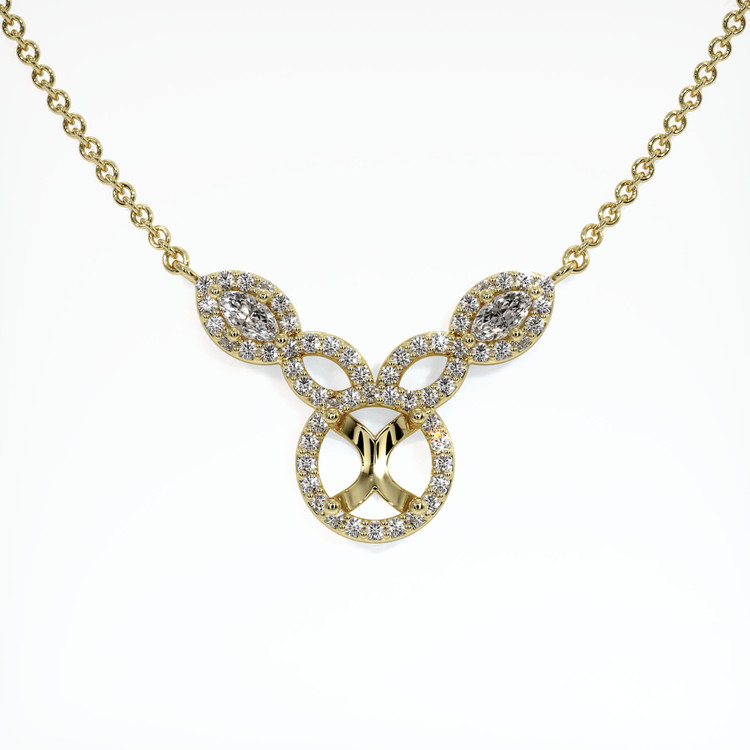 18K Yellow Gold Pave Necklace Setting