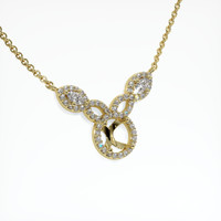 18K Yellow Gold Pave Necklace Setting Image