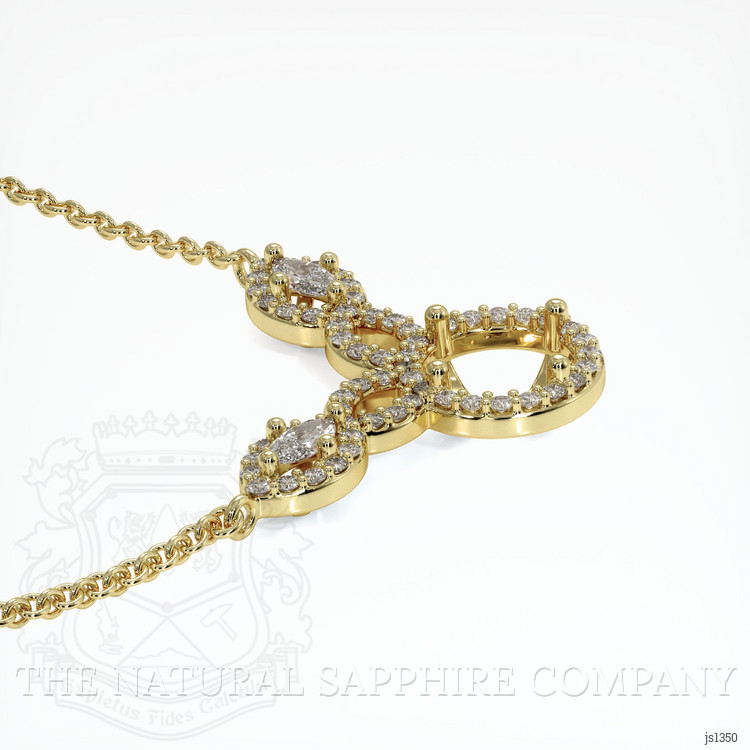 18K Yellow Gold Pave Necklace Setting