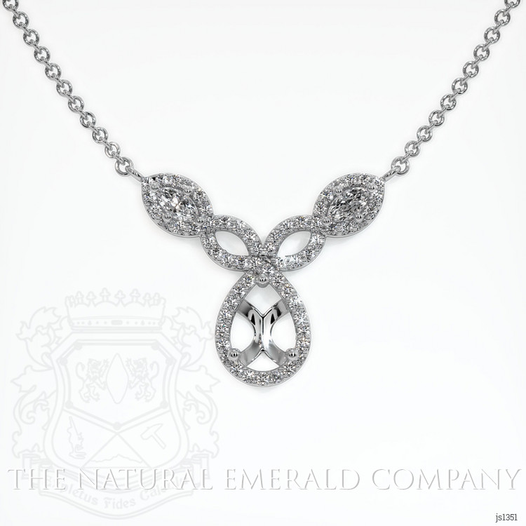 Platinum 950 Pave Necklace Setting
