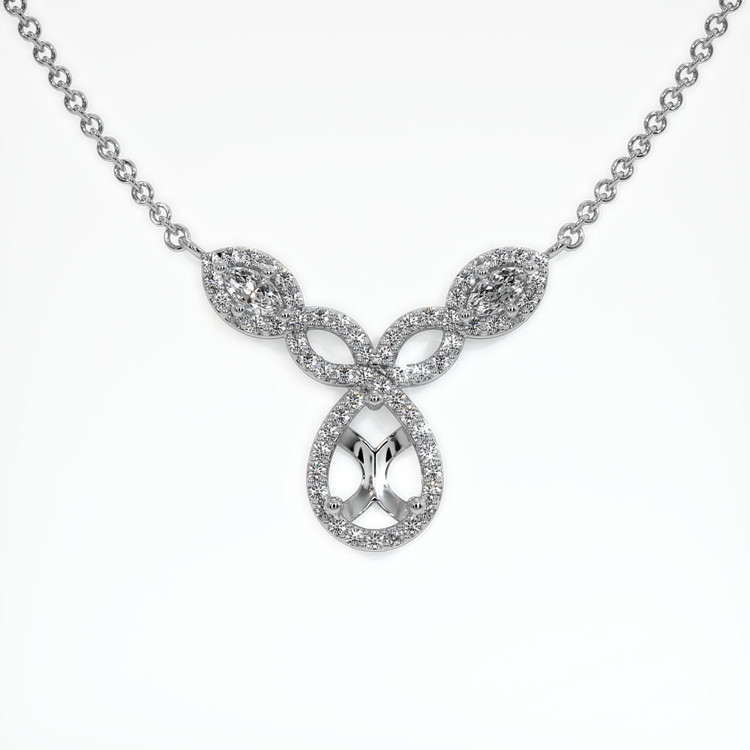 Platinum 950 Pave Necklace Setting