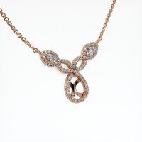 14K Rose Gold Pave Necklace Setting Image