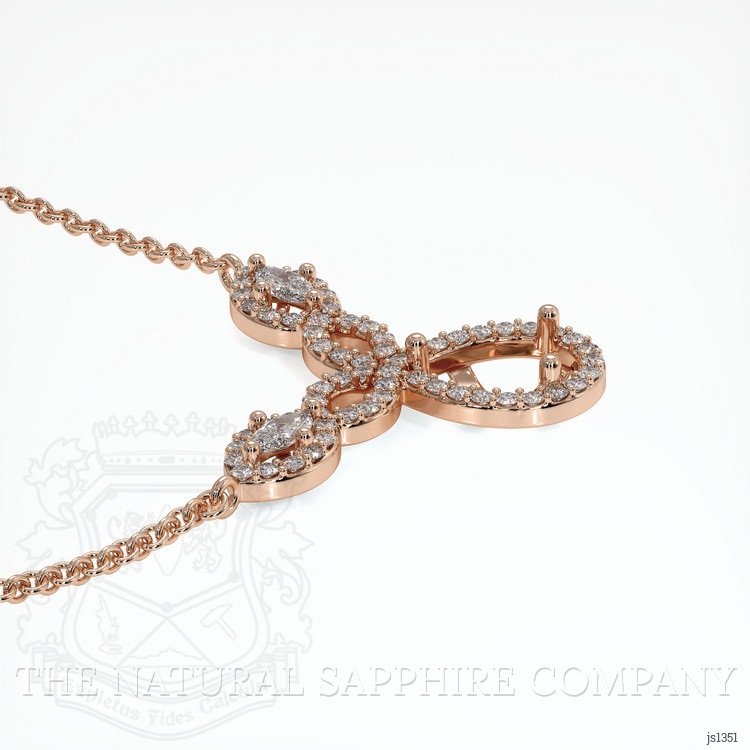14K Rose Gold Pave Necklace Setting