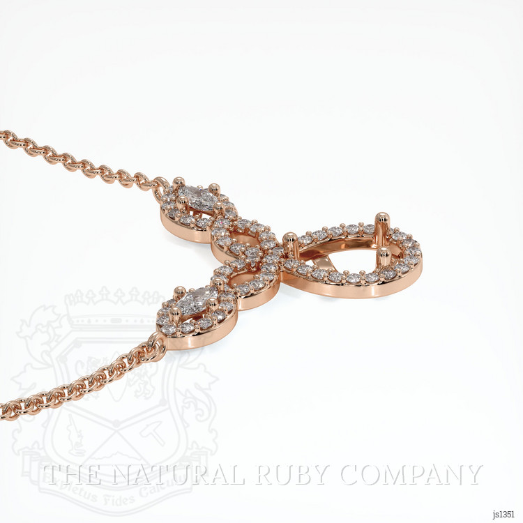 14K Rose Gold Pave Necklace Setting