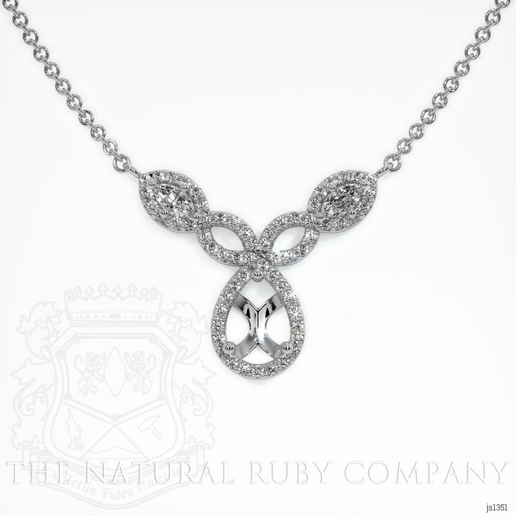 14K White Gold Pave Necklace Setting