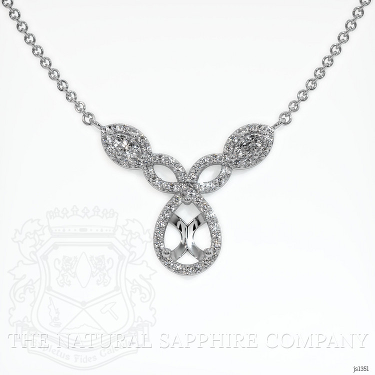 14K White Gold Pave Necklace Setting