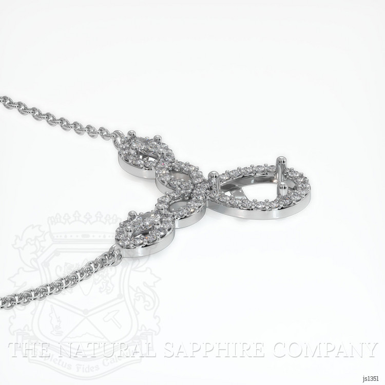 14K White Gold Pave Necklace Setting
