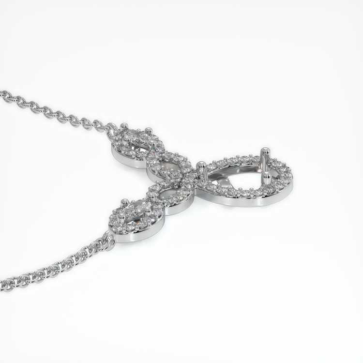 18K White Gold Pave Necklace Setting