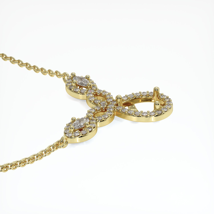 10K Yellow Gold Pave Necklace Setting