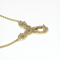 14K Yellow Gold Pave Necklace Setting Image