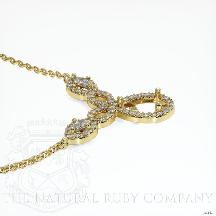 14K Yellow Gold Pave Necklace Setting