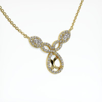 18K Yellow Gold Pave Necklace Setting Image