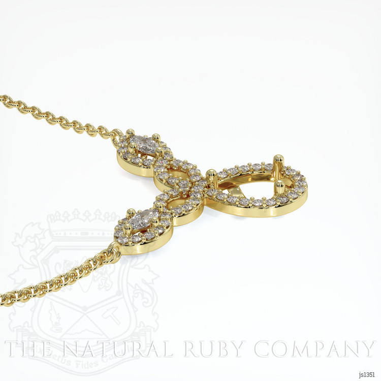 18K Yellow Gold Pave Necklace Setting