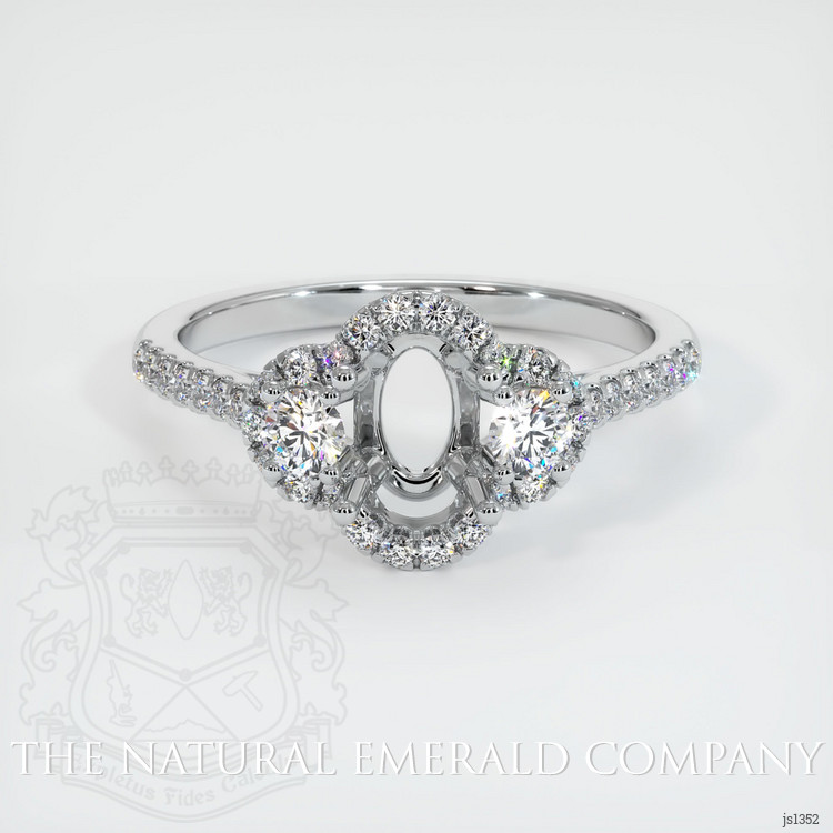 Platinum 950 Three Stone Ring Setting