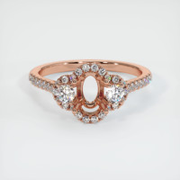 14K Rose Gold Pave Ring Setting Image