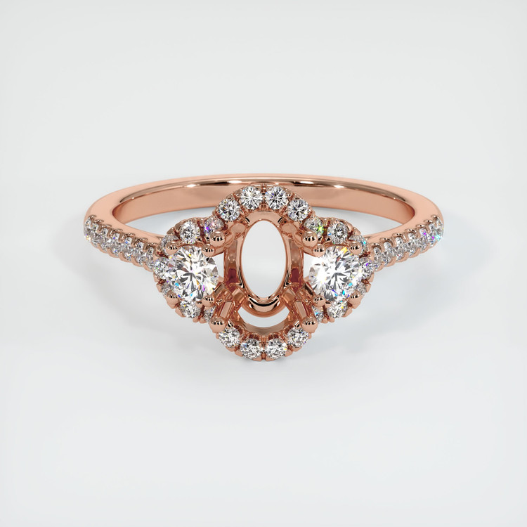 14K Rose Gold Pave Ring Setting