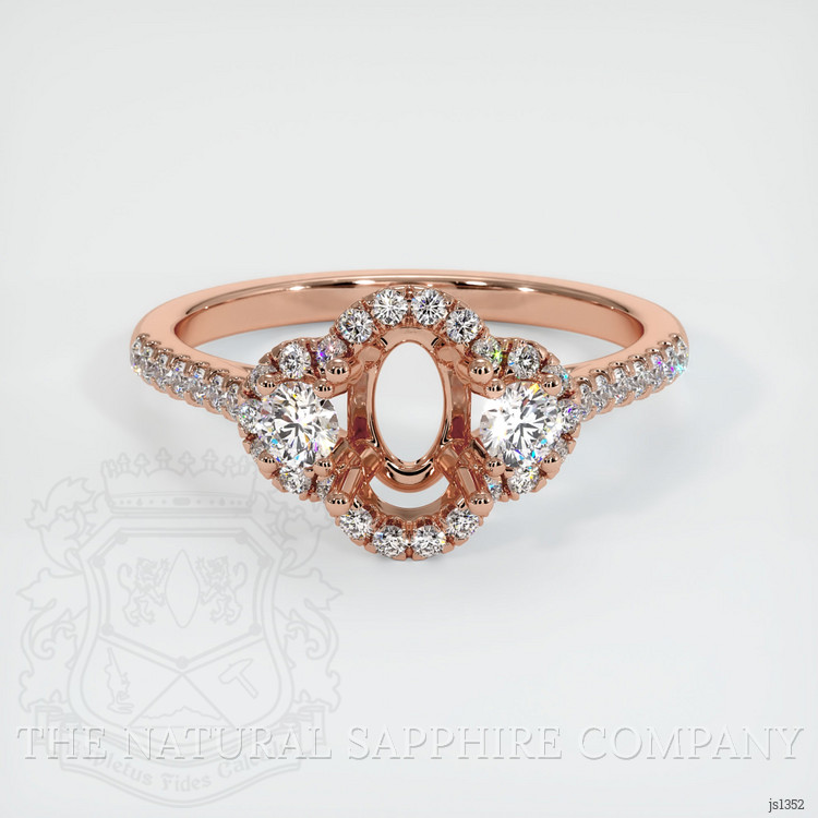 14K Rose Gold Pave Ring Setting