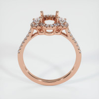 14K Rose Gold Three Stone Ring Setting Image