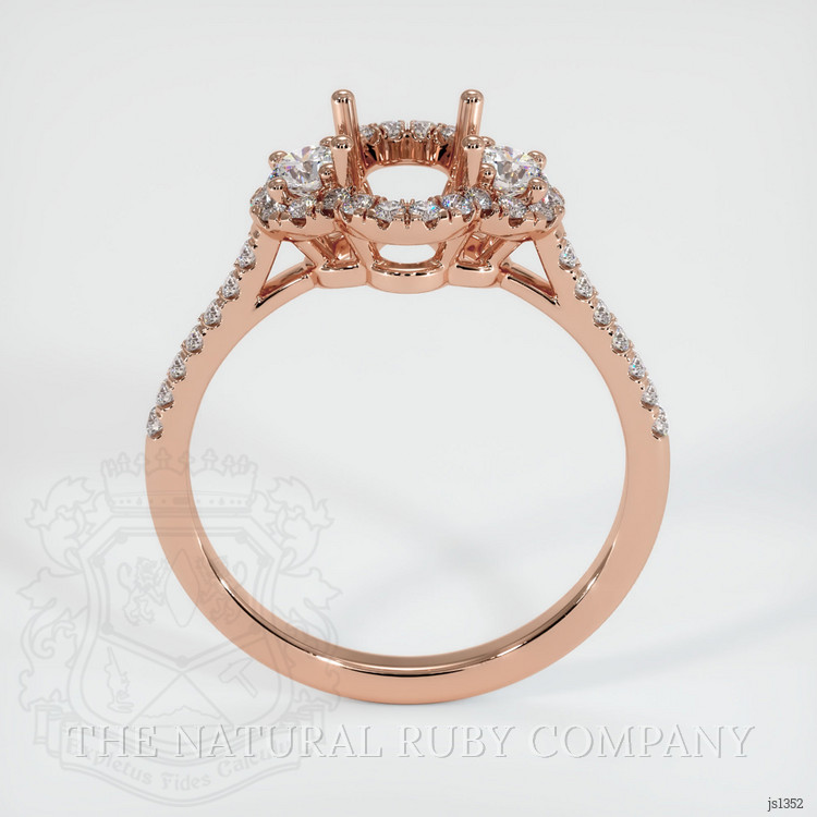 14K Rose Gold Three Stone Ring Setting