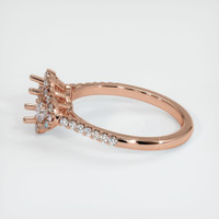 14K Rose Gold Three Stone Ring Setting Image