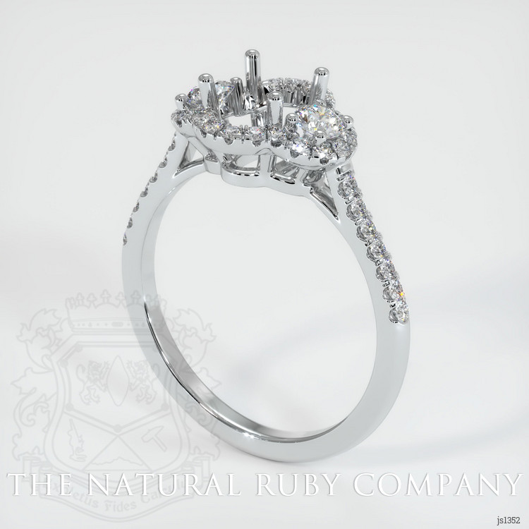 14K White Gold Pave Ring Setting