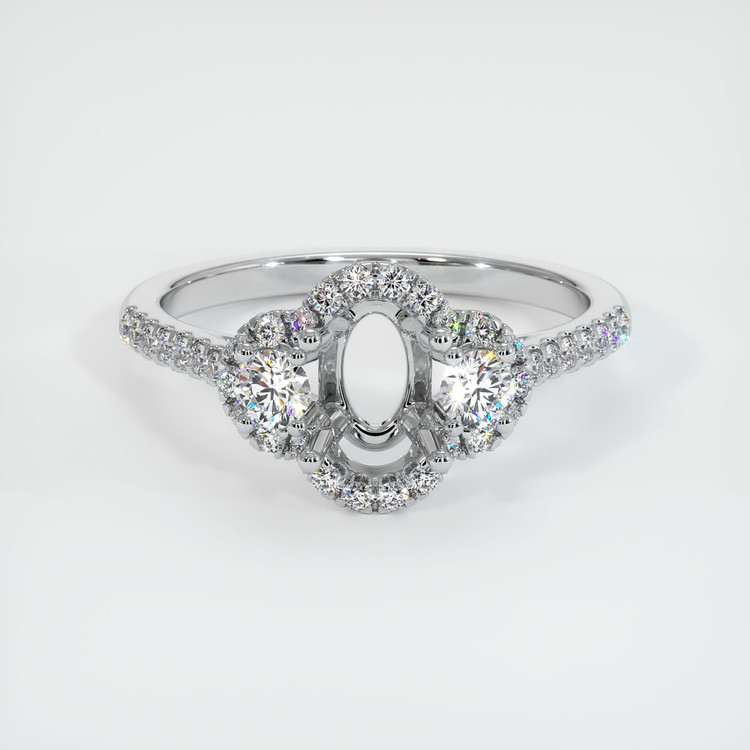 14K White Gold Pave Ring Setting