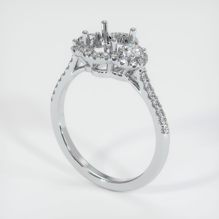 18K White Gold Pave Ring Setting