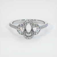 18K White Gold Three Stone Ring Setting Image