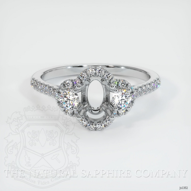 18K White Gold Pave Ring Setting