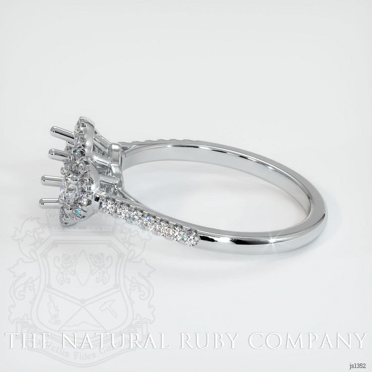 18K White Gold Three Stone Ring Setting