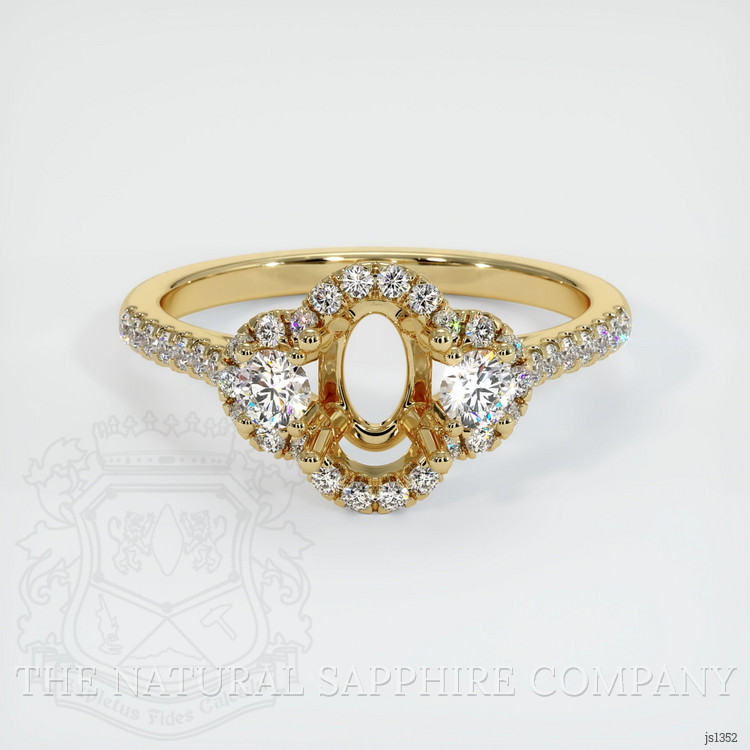14K Yellow Gold Pave Ring Setting