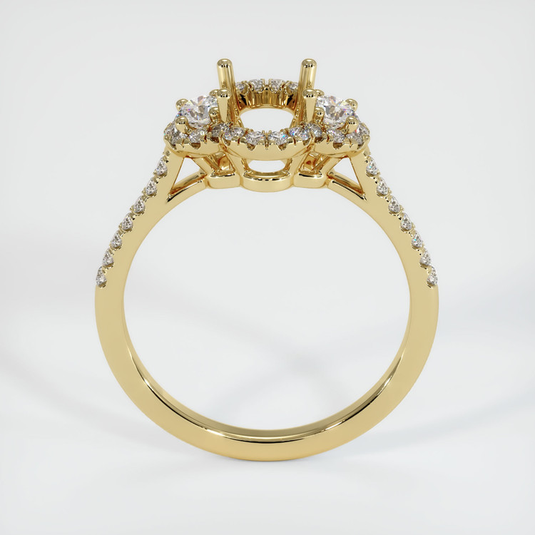 14K Yellow Gold Three Stone Ring Setting