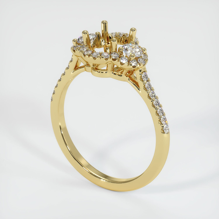 18K Yellow Gold Pave Ring Setting