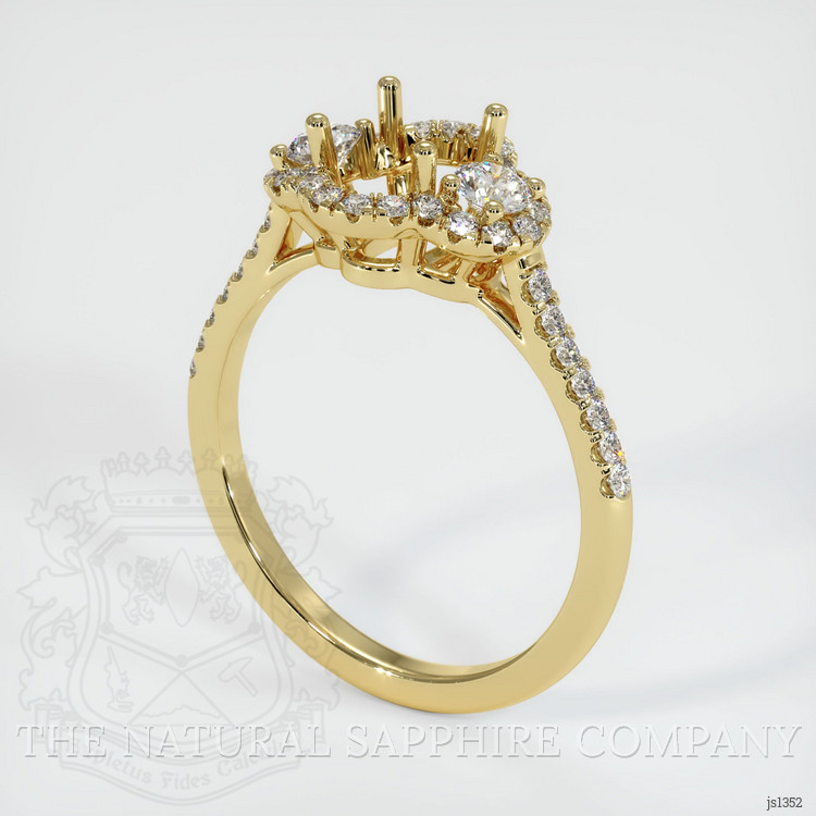 18K Yellow Gold Pave Ring Setting