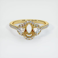 18K Yellow Gold Three Stone Ring Setting Image