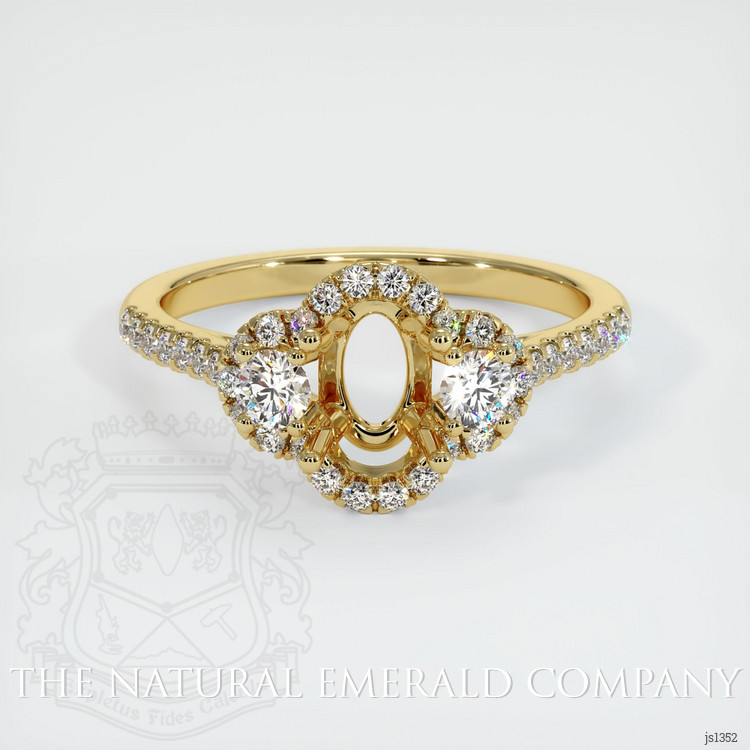 18K Yellow Gold Three Stone Ring Setting