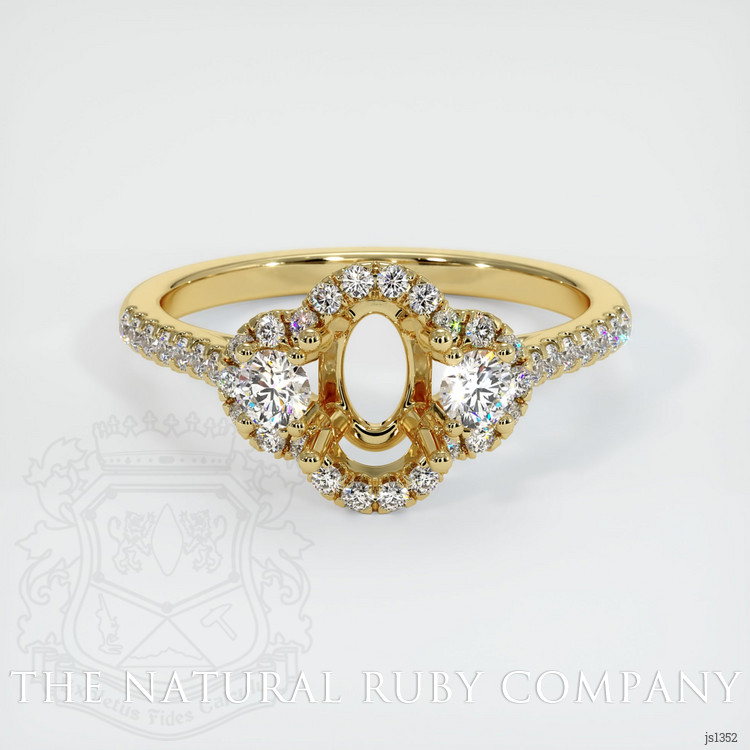 18K Yellow Gold Three Stone Ring Setting