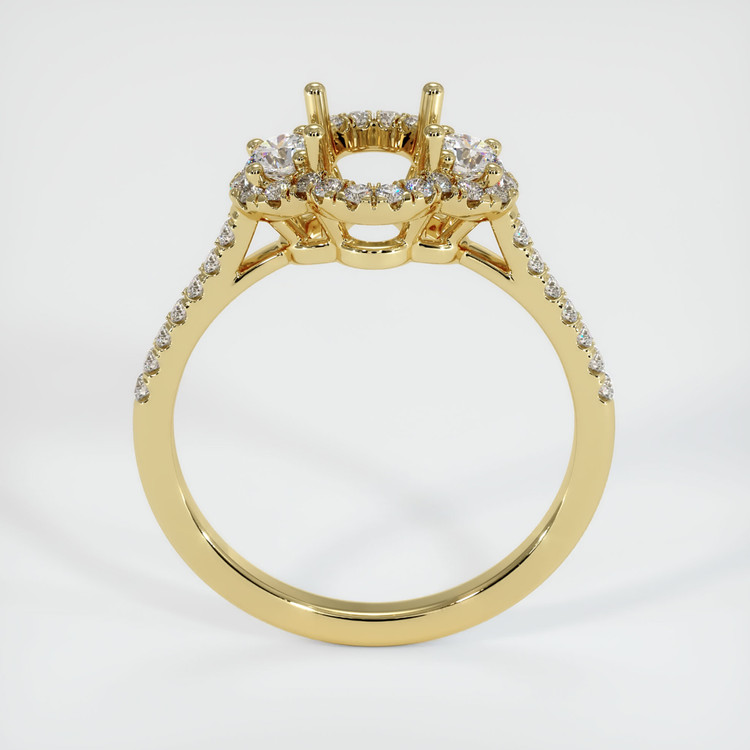 18K Yellow Gold Three Stone Ring Setting