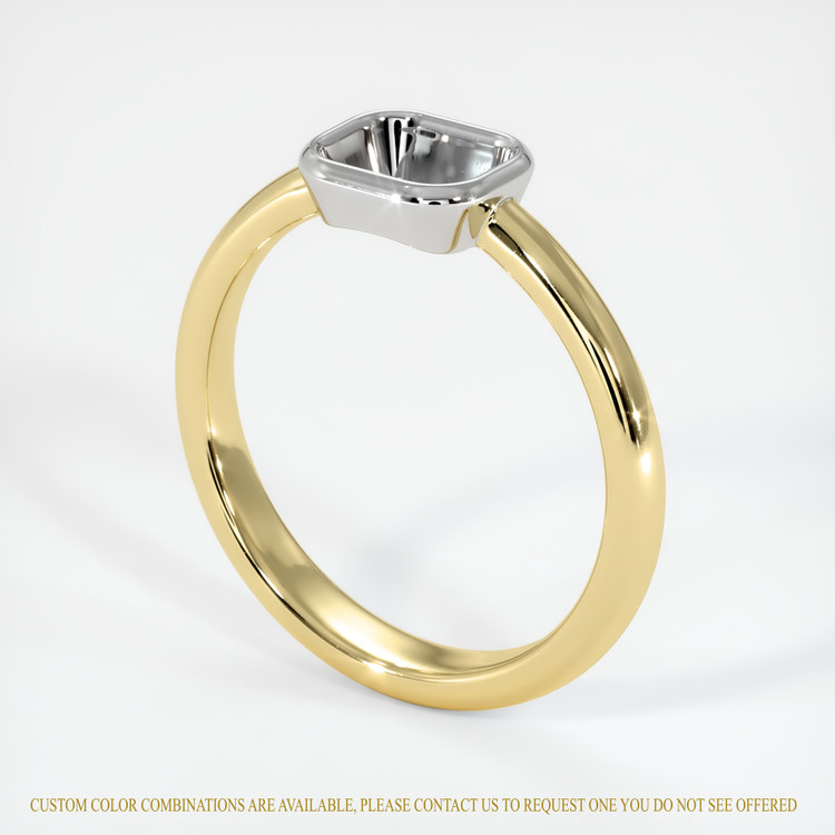 14K White & Yellow Men's Ring Setting