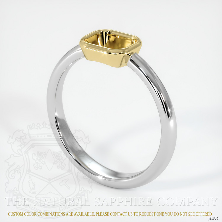 14K Yellow & White Men's Ring Setting