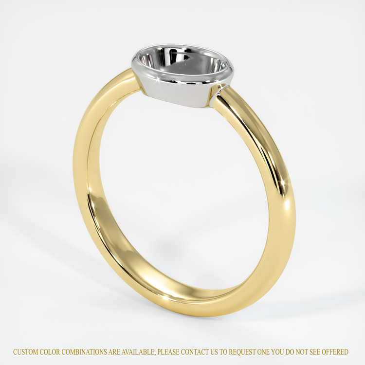 14K White & Yellow Men's Ring Setting