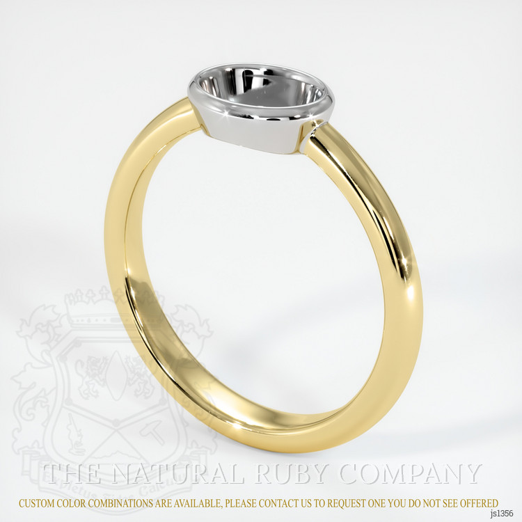14K White & Yellow Men's Ring Setting