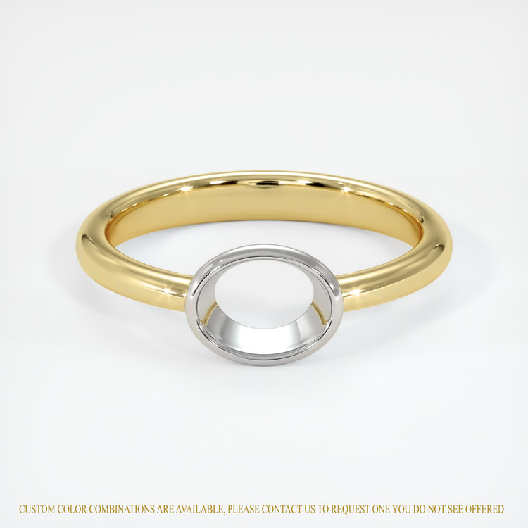 14K White & Yellow Men's Ring Setting