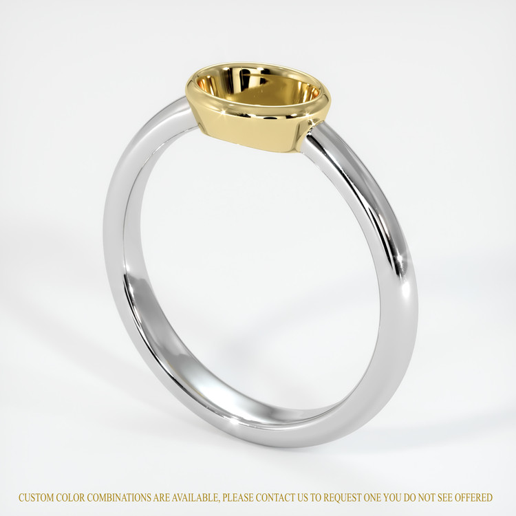 14K Yellow & White Men's Ring Setting