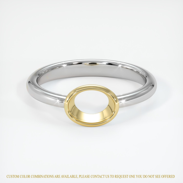 14K Yellow & White Men's Ring Setting