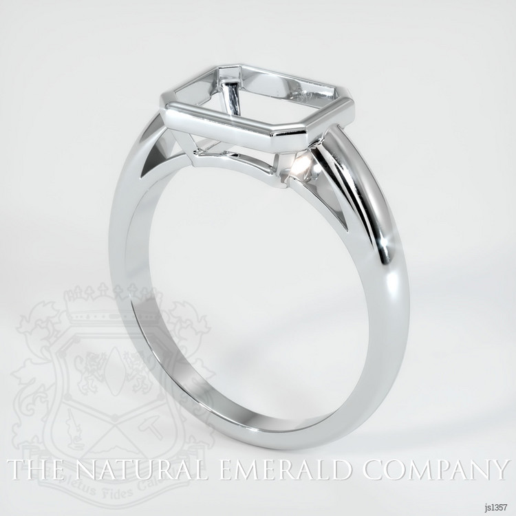 Men's Emerald Ring 3.09 Ct., 18K White Gold