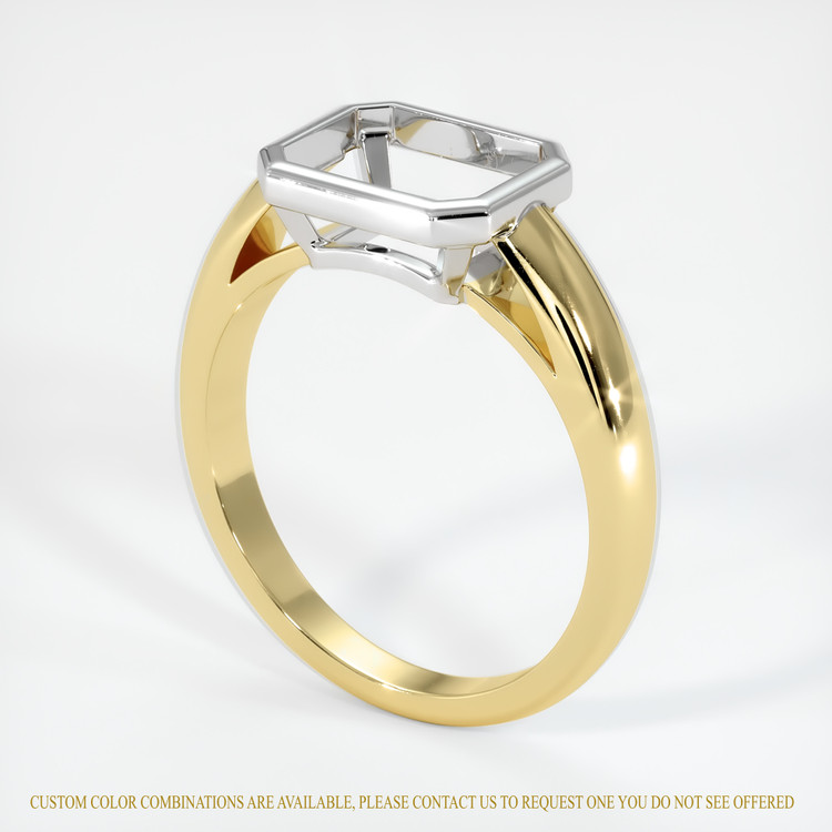 14K White & Yellow Men's Ring Setting