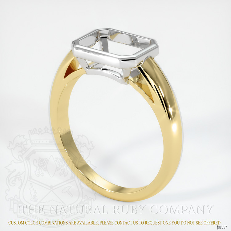 14K White & Yellow Men's Ring Setting
