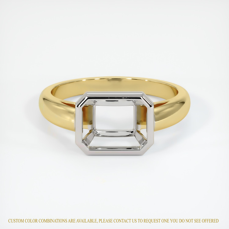 14K White & Yellow Men's Ring Setting