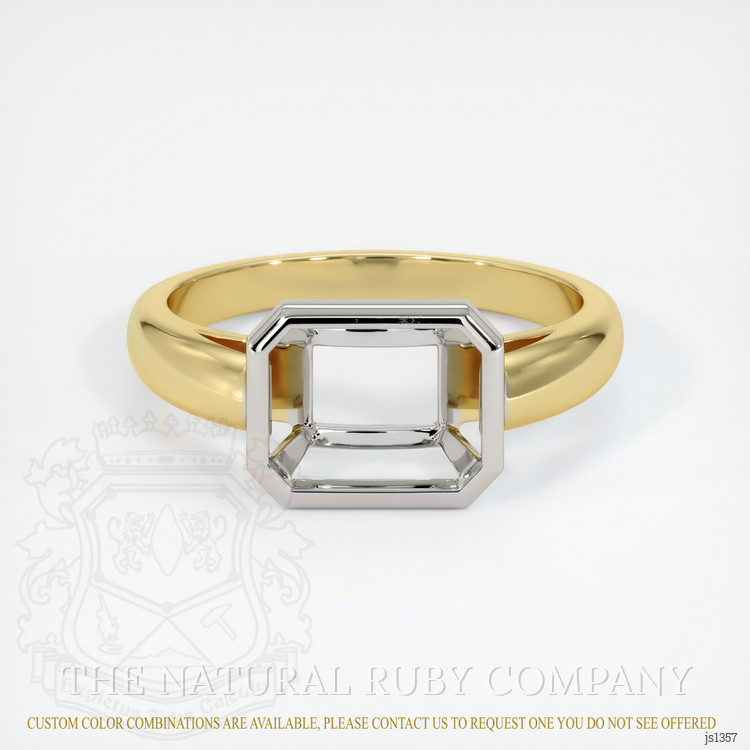 14K White & Yellow Men's Ring Setting
